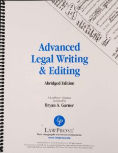 Advanced Legal Writing & Editing